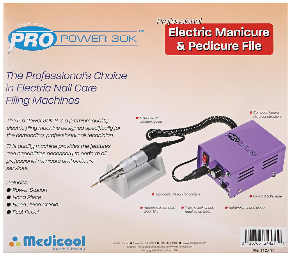 Medicool Pro Power 30K Professional Nail Drill Electric 30,000 RPM Manicure Pedicure Nail File Drill For Nails and Gel Nails | PROPOW-30P