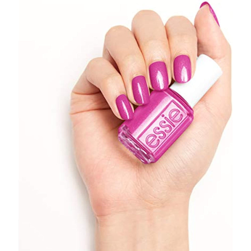 essie Nail Polish, Not Red-y for Bed Collection, Sleepover Squad, Bright Warm Magenta with Shimmer Finish, 0.46 Ounce