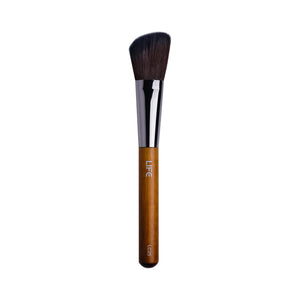 Life Cosmetics Angled Blush Brush, Bronzer Brush for Face Neck and Body, Vegan Makeup Brush for Contouring and Highlighting with Soft Fiber Bristles for Creams and Powders