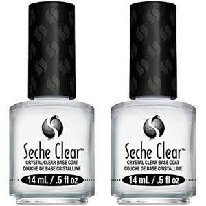 Seche Clear, Base Coat Nail Polish for Manicure and Pedicure, Boxed, 2 Pack