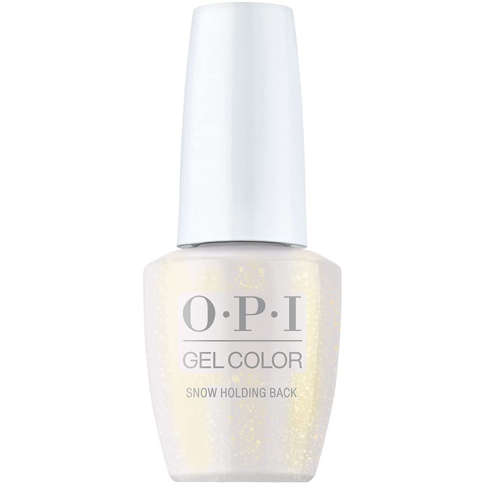 OPI Gel Color, Snow Holding Back, White Nail Polish, Jewel Be Bold Holiday '22 Collection, 0.5 fl oz.