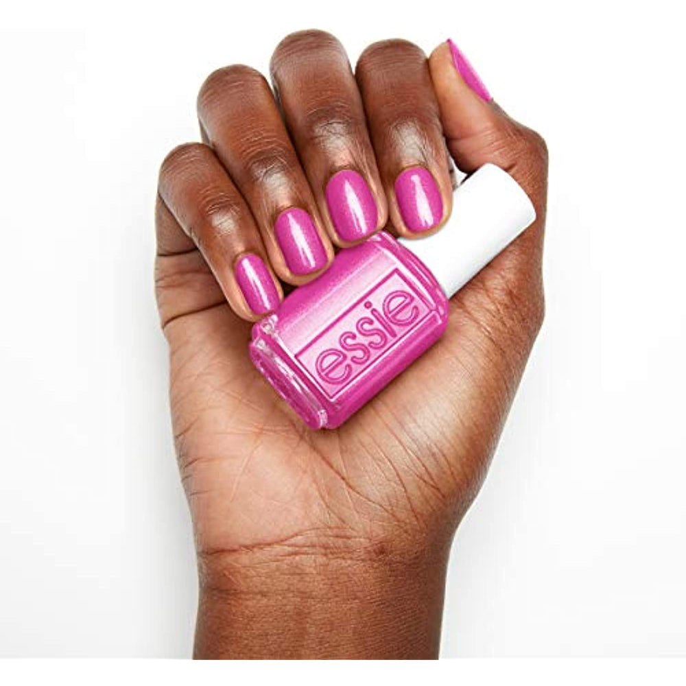 essie Nail Polish, Not Red-y for Bed Collection, Sleepover Squad, Bright Warm Magenta with Shimmer Finish, 0.46 Ounce