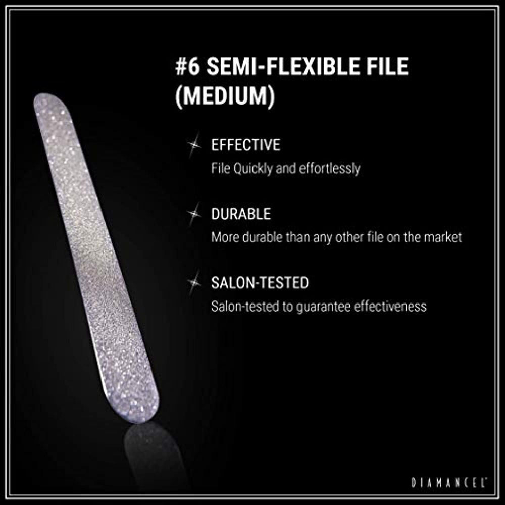 DIAMANCEL - #6 Medium-Grit Semi-Flexible File: Designed for Thick Nails and