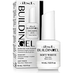 IBD Building Gel, Hard Gel Nail Extension, Soft White, 0.5 oz