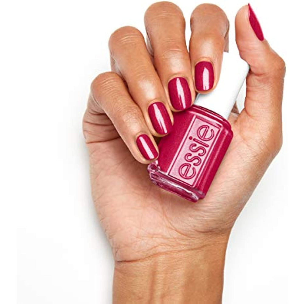 essie Nail Polish, Not Red-y for Bed Collection, Pjammin' All Night, Berry Red with Blue Undertones and Pearl Finish, 0.46 Ounce