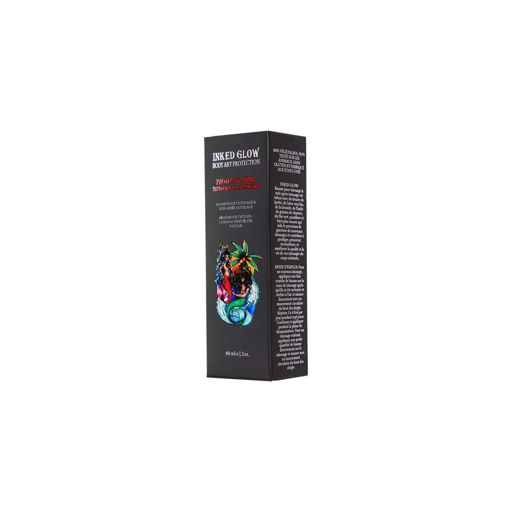 INKED GLOW Tattoo Balm & Aftercare, Protect & Shine, Helps Heal & Maintain Your Body Art, 100% Vegan, 2 oz