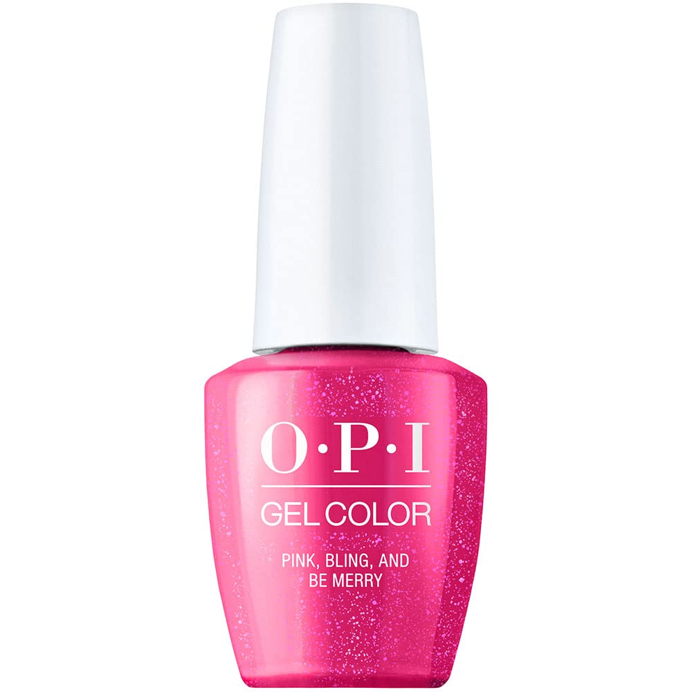 OPI Gel Color, Pink, Bling, and Be Merry, Pink Nail Polish, Jewel Be Bold Holiday '22 Collection, 0.5 fl oz.