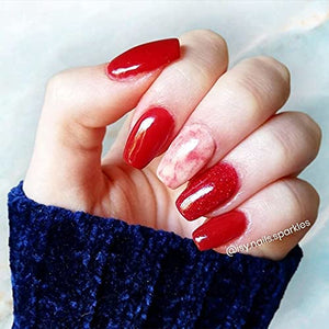 Revel Nail Dip Powder - Red Glitter - Infatuated 0.5oz
