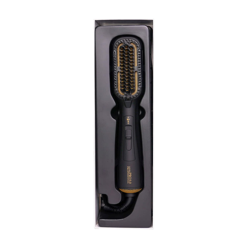 Level Pro3.0 Triple Style Hair Dryer & Styler Heated Brush, Hair Straightening and Styling, 3 in 1 Ceramic Heated Hair Volumizer with 3 Heat Settings, Anti Frizz, Anti Scalding, Lifting and Volumizing