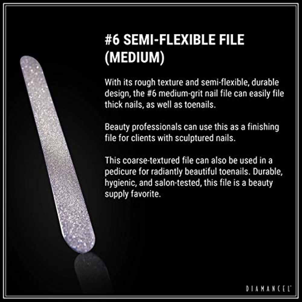 DIAMANCEL - #6 Medium-Grit Semi-Flexible File: Designed for Thick Nails and