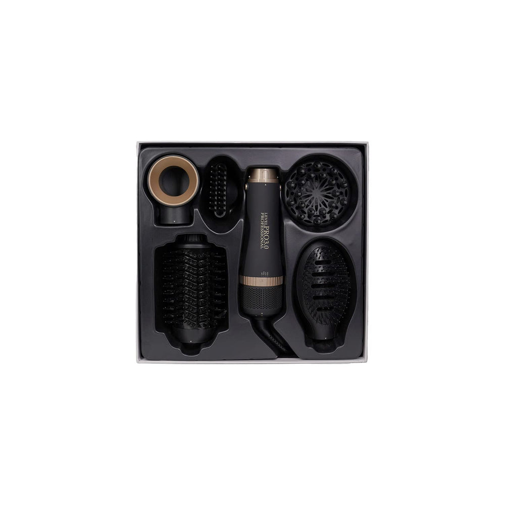 Level Pro3.0 Complete 5 in 1 Hair Styler Brush, Negative Ion Blow Dryer Brush with 3 Heat Settings, Hot Air Blowout Brush Hair Dryer and Volumizer for Hair Straightening, Drying, Volumizing, Curling