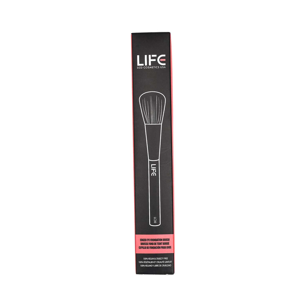 Life Cosmetics Edged Eye Foundation Brush, Synthetic Angled Blending Makeup Brush for Concealer Foundation Highlighter, Precision Make Up Brush for Blending Powder Cosmetics