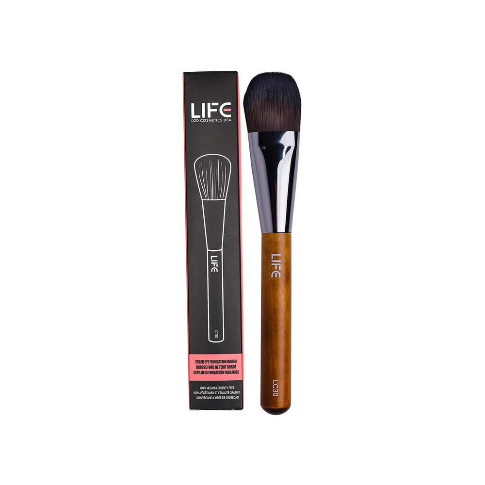 Life Cosmetics Edged Eye Foundation Brush, Synthetic Angled Blending Makeup Brush for Concealer Foundation Highlighter, Precision Make Up Brush for Blending Powder Cosmetics