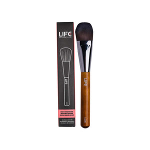 Life Cosmetics Edged Eye Foundation Brush, Synthetic Angled Blending Makeup Brush for Concealer Foundation Highlighter, Precision Make Up Brush for Blending Powder Cosmetics