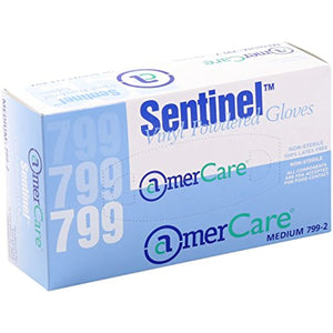 Sentinel powdered vinyl gloves (Medium)