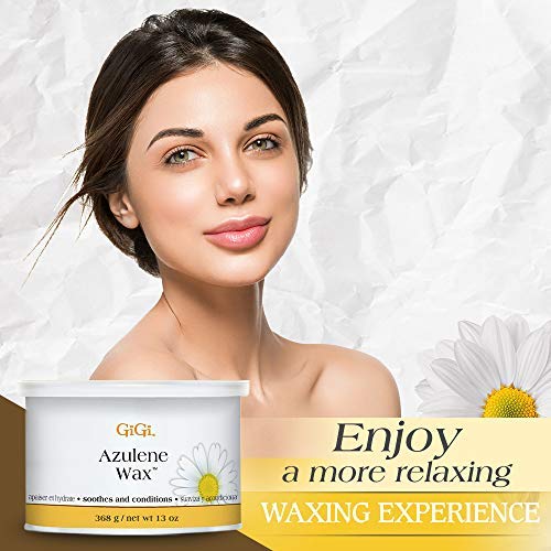 GiGi Azulene Hair Removal Wax, Whole Body Soft Wax, Soothes and Conditions, Normal Skin, 13 oz. 2-pack