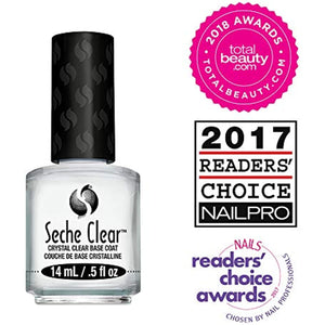 Seche Clear, Base Coat Nail Polish for Manicure and Pedicure, Boxed, 2 Pack