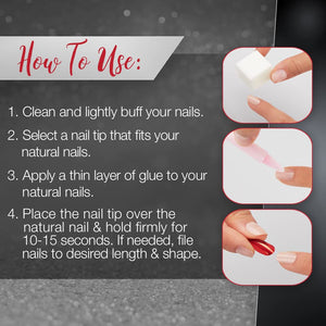 Ardell Nail Addict Artificial 24-Pc Nail Set, Metallic Red, Medium