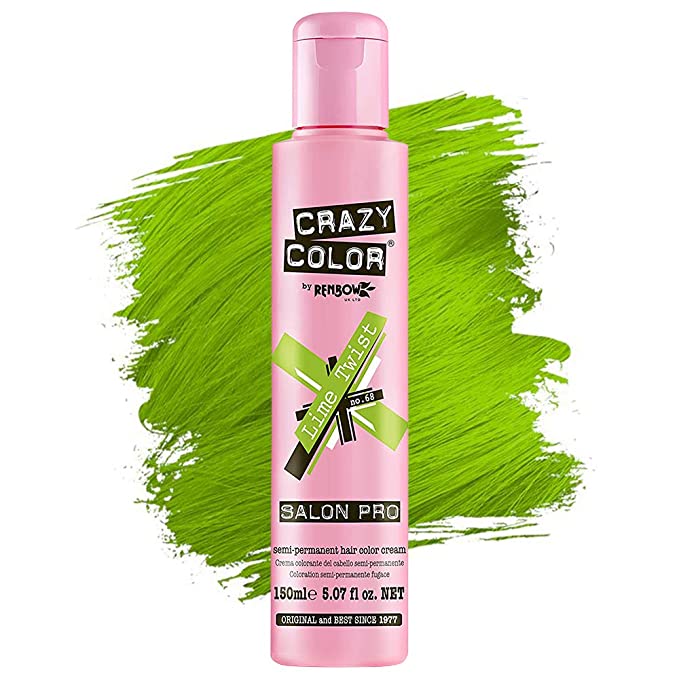 Salon Crazy Color Semi Permanent Hair Dye Color 5.07 Oz 68 Lime Twist