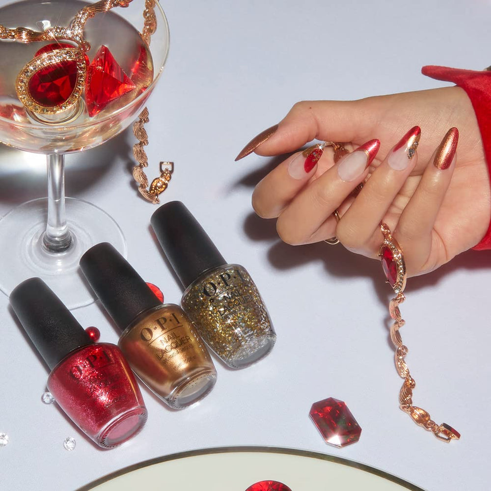 OPI Nail Lacquer, Pop the Baubles, Yellow OPI Nail Polish, Jewel Be Bold Holiday '22 Collection, 0.5 fl oz.