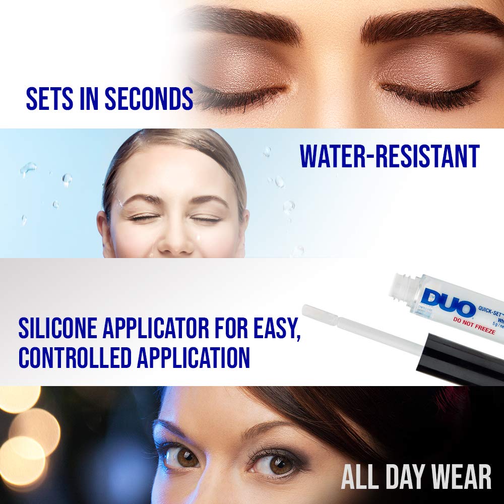 DUO Quick-Set Clear False Strip Lash Adhesive, Dries Invisible 0.18 oz x 2 Packs