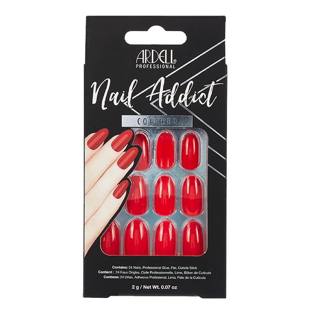 Ardell Nail Addict Artificial Nail Set, Cherry Red