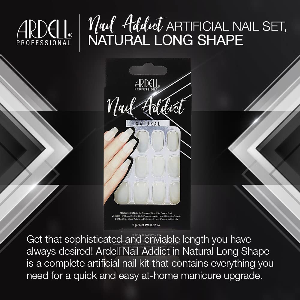 Ardell Nail Addict Artificial Nail Set,  Natural Long