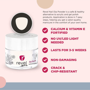 Revel Nail Dip Powder -  White - Emily 0.5oz