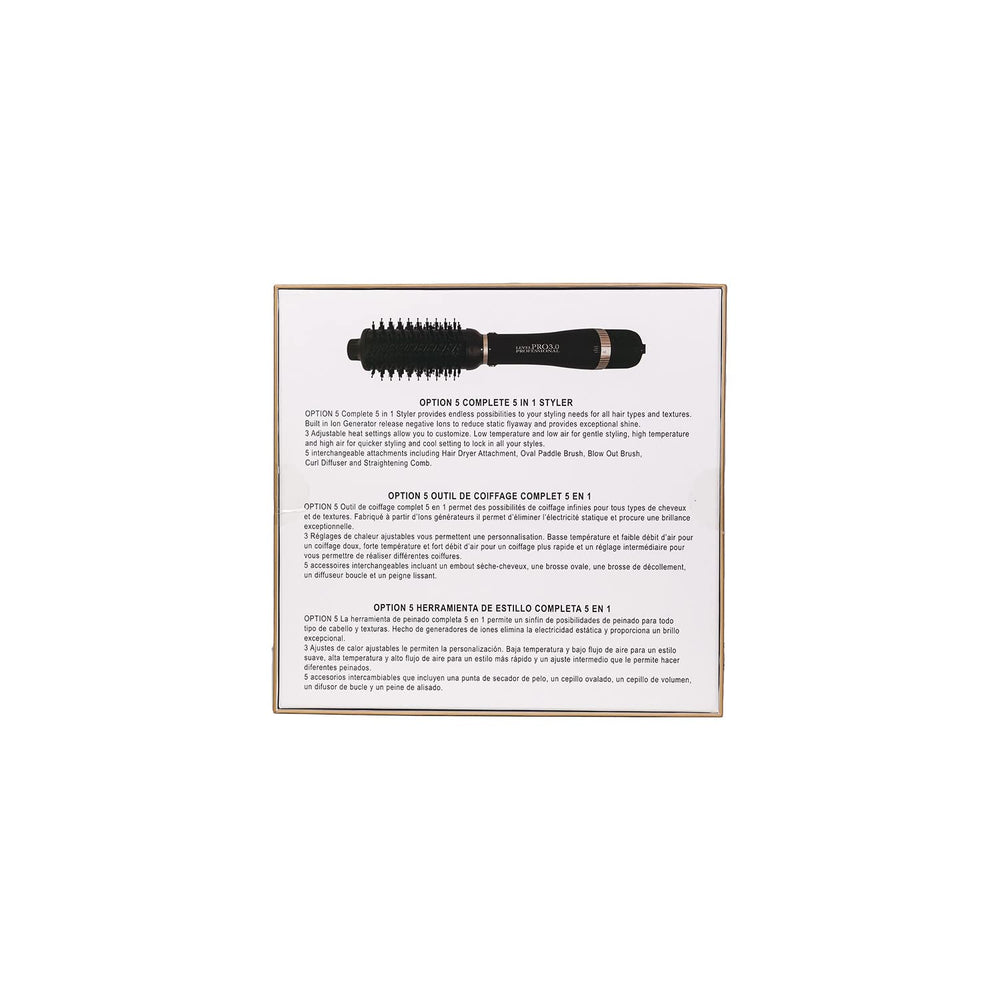 Level Pro3.0 Complete 5 in 1 Hair Styler Brush, Negative Ion Blow Dryer Brush with 3 Heat Settings, Hot Air Blowout Brush Hair Dryer and Volumizer for Hair Straightening, Drying, Volumizing, Curling