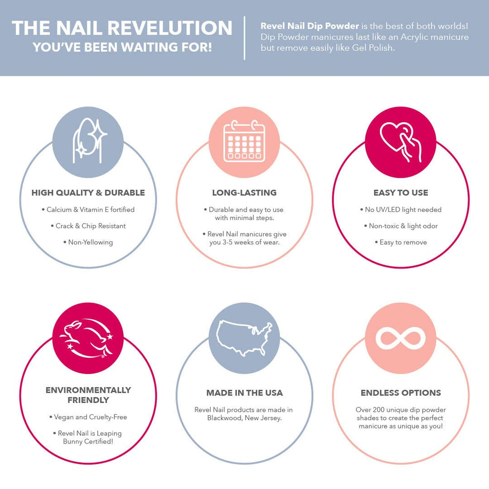 Revel Nail Dip Powder - Glitter Pink - Lovely 0.5oz