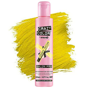 Salon Crazy Color Semi Permanent Hair Dye  Color Cream 150mL Canary Yellow