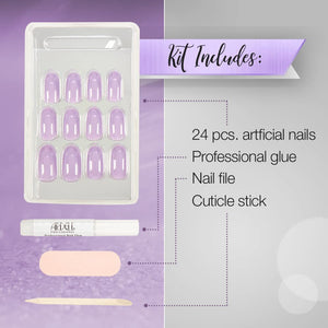 Ardell Nail Addict Artificial Nail Set, Lovely Lavender