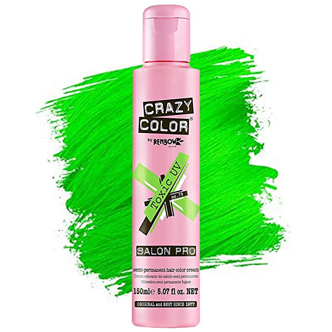 Crazy Color Semi Permanent Hair Color Cream 5.07oz Toxic Uv