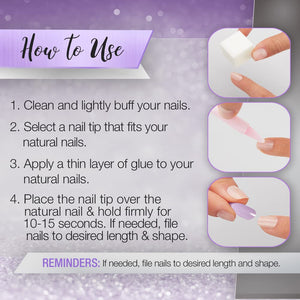 Ardell Nail Addict Artificial Nail Set, Lovely Lavender