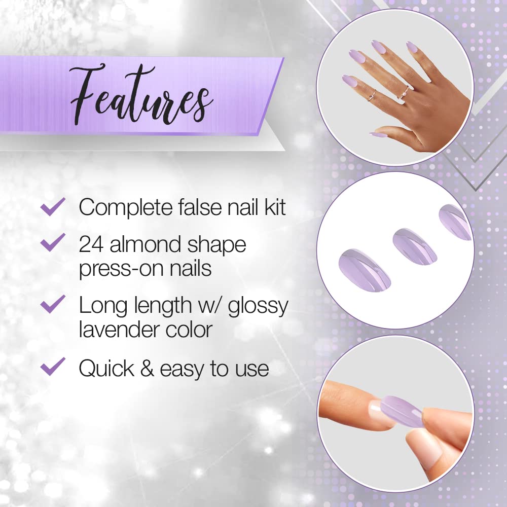 Ardell Nail Addict Artificial Nail Set, Lovely Lavender