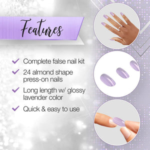 Ardell Nail Addict Artificial Nail Set, Lovely Lavender