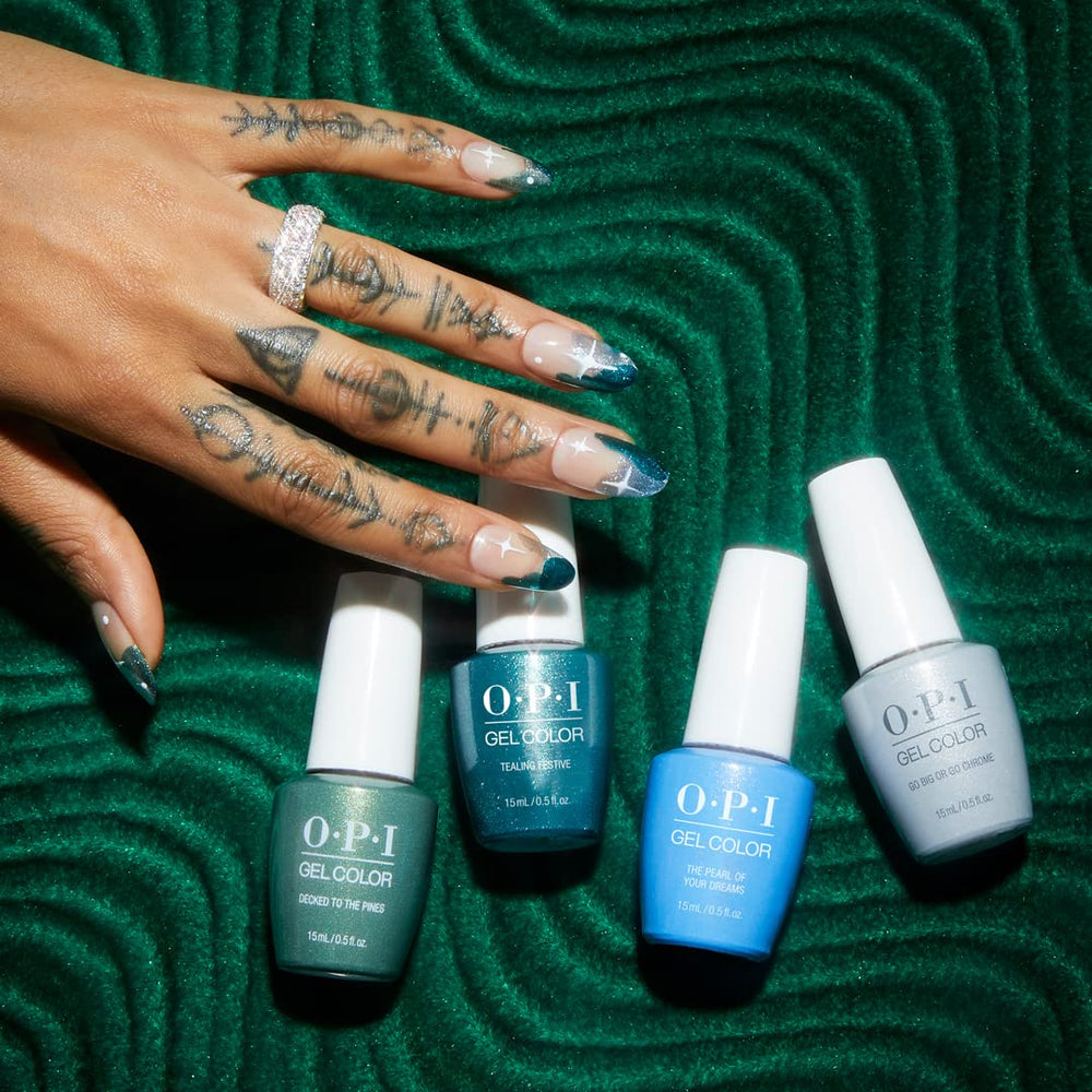 OPI Gel Color, Tealing Festive, Blue Nail Polish, Jewel Be Bold Holiday '22 Collection, 0.5 fl oz.