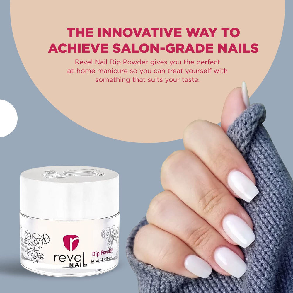 Revel Nail Dip Powder -  White - Emily 0.5oz