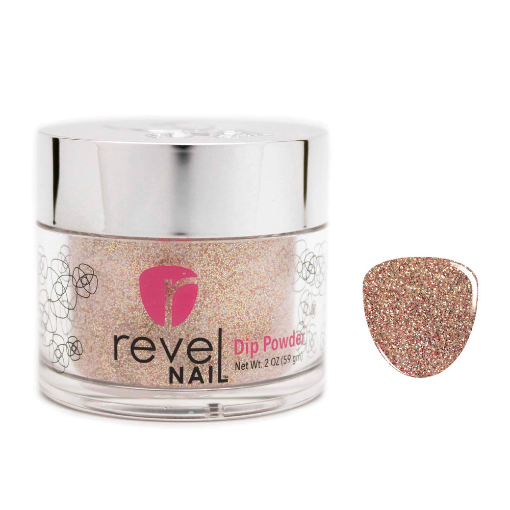 Revel Nail Dip Powder- Glitter Gold -  Marilyn 0.5oz