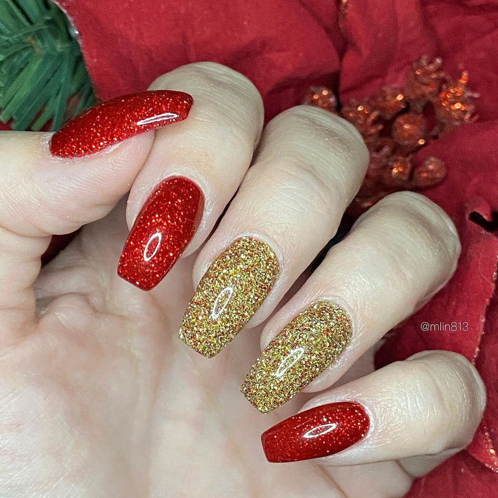 Revel Nail Dip Powder - Red Glitter - Infatuated 0.5oz