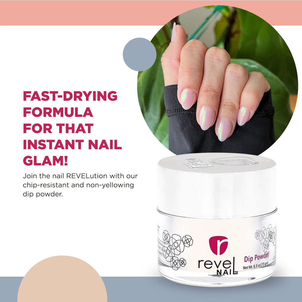 Revel Nail Dip Powder -  White - Emily 0.5oz