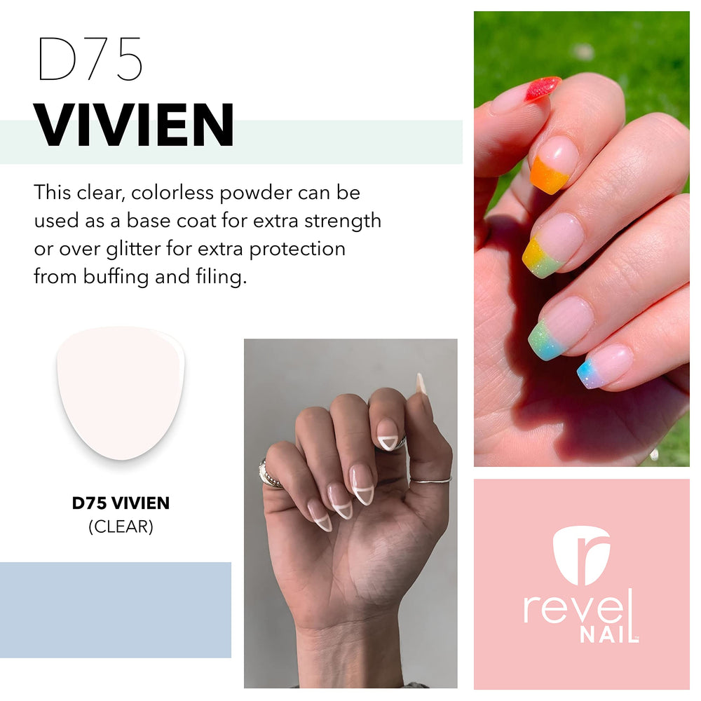 Revel Nail Dip Powder - Clear - Vivien 0.5oz