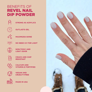 Revel Nail Dip Powder -  White - Emily 0.5oz
