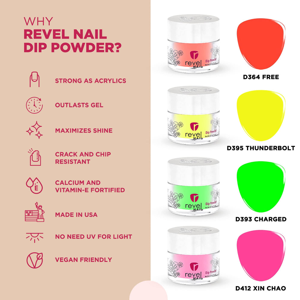 Revel Nail Starter Dip Powder Kit - 4 steps - Under Neon Lights