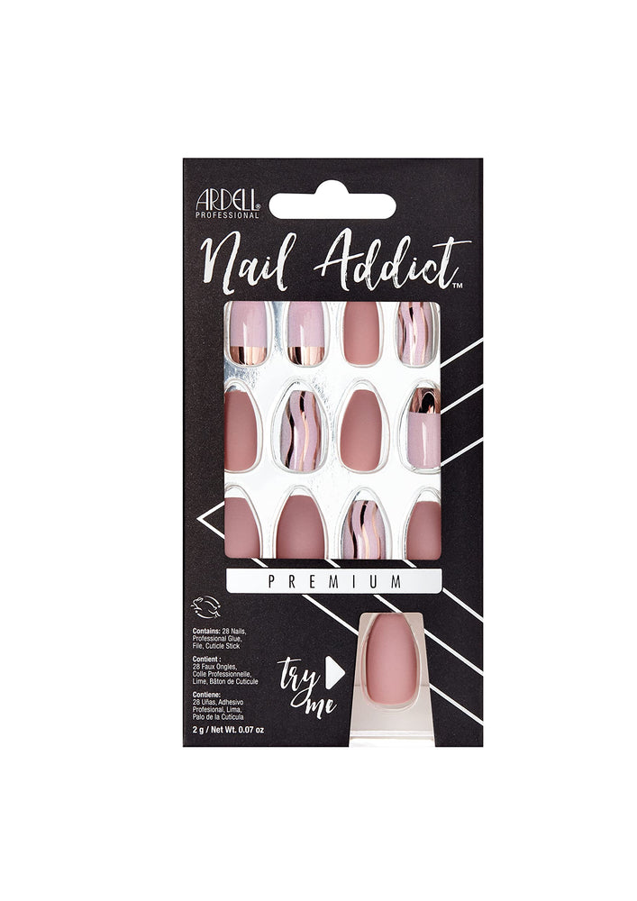 Ardell Nail Addict Premium Artificial Nail Set, Rose Gold French