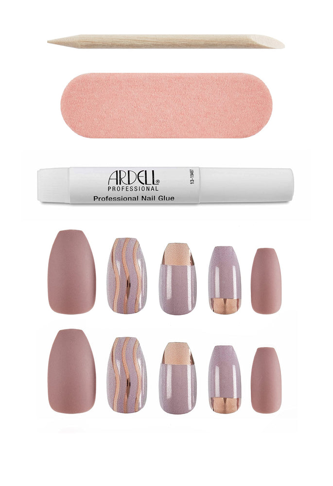 Ardell Nail Addict Premium Artificial Nail Set, Rose Gold French