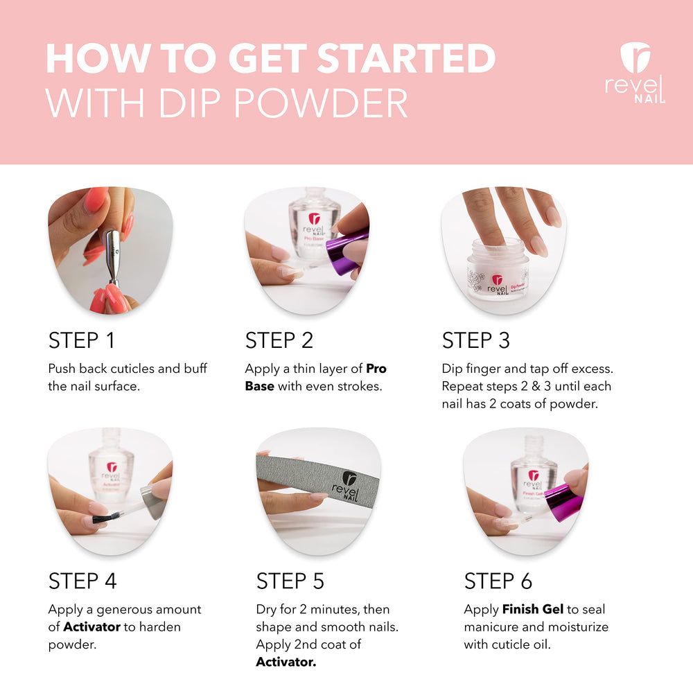 Revel Nail Starter Dip Powder Kit - 4 steps - Pretty In Pink