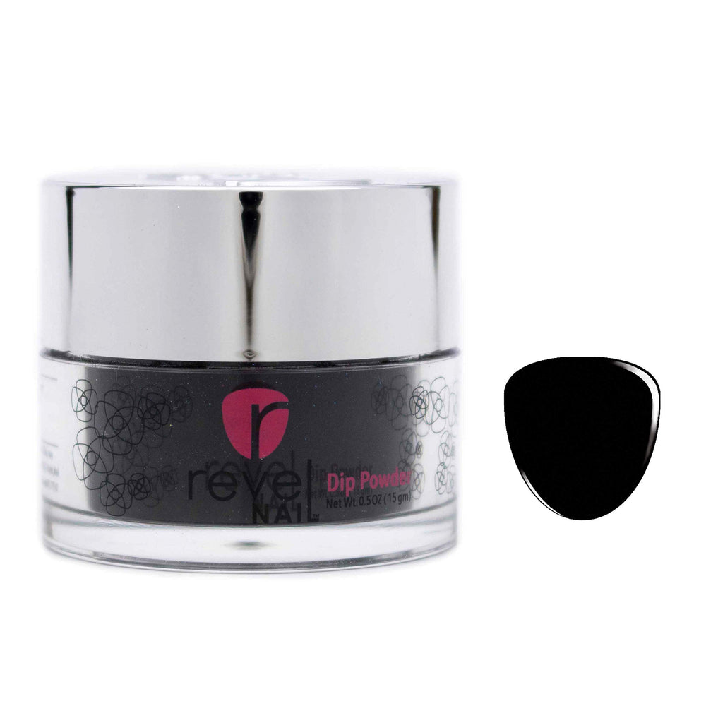 Revel Nail Dip Powder - Black - Barbara 0.5oz