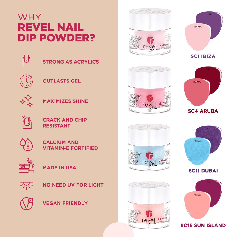 Revel Nail Starter Dip Powder Kit - 4 steps - Suns Up