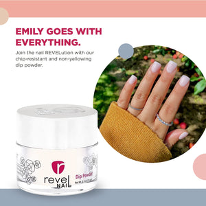 Revel Nail Dip Powder -  White - Emily 0.5oz